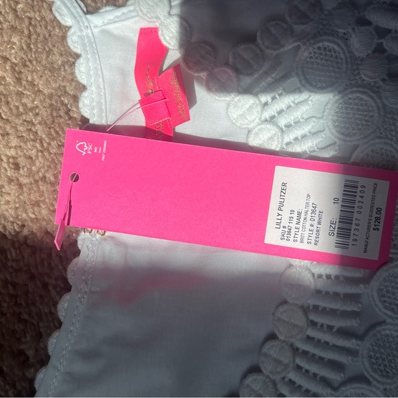 Lilly Pulitzer White NWT Britt Halter Tank Top size 10 - Picture 5 of 9